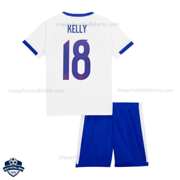 England KELLY 18 Home Kids Cheap Football Kit 2025/26_Back View