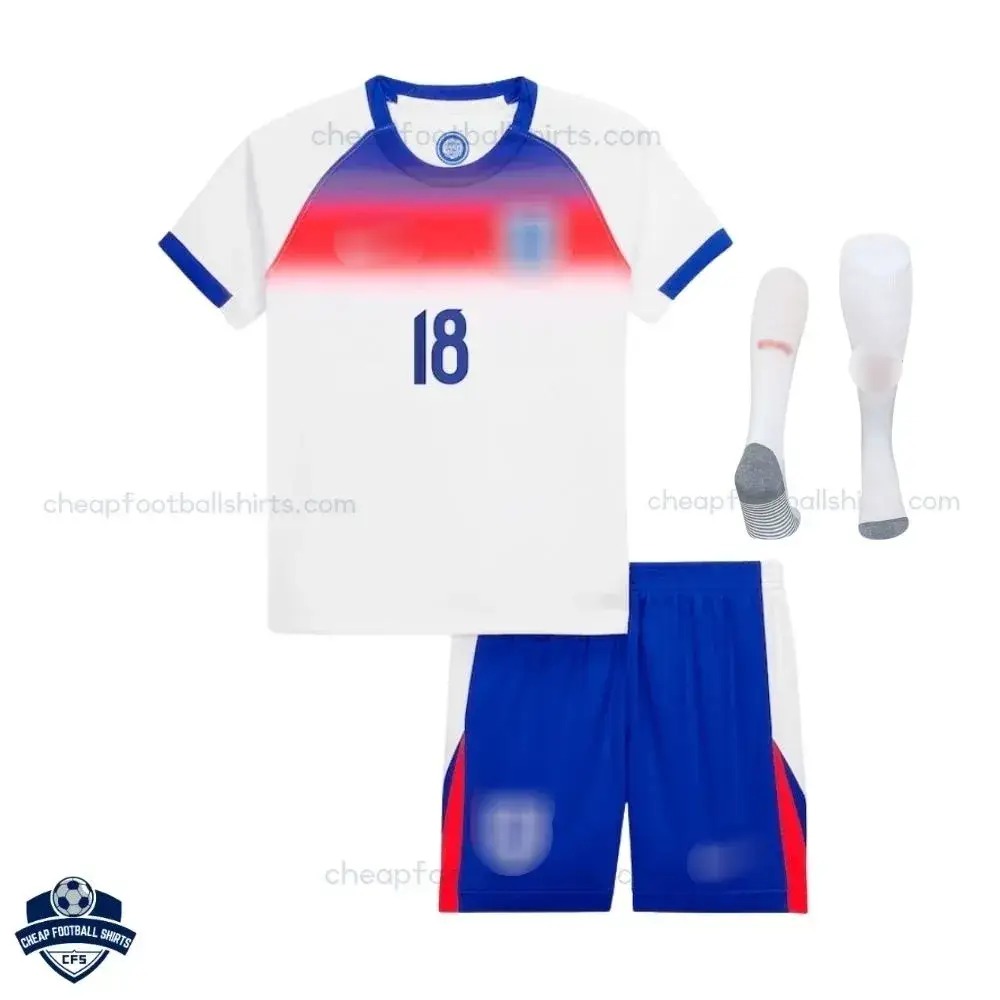 England KELLY 18 Home Kids Cheap Football Kit 2025/26_Front view with socks