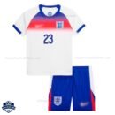 England Home Kids Football Kit 25/26 RUSSO 23 - Front View