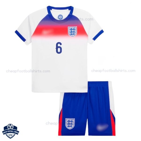 England Home Kids Football Kit 25/26 WILLIAMSON 6 - Front View