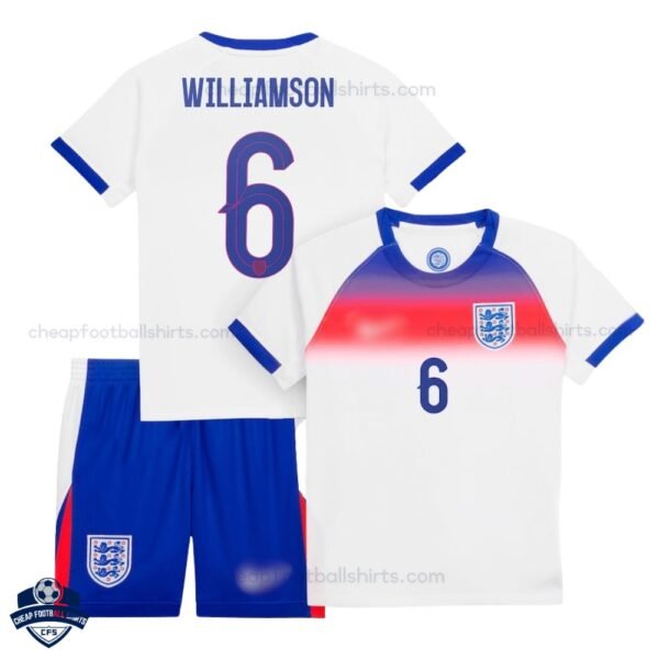 England Home Kids Football Kit 25/26 WILLIAMSON 6 - Overview