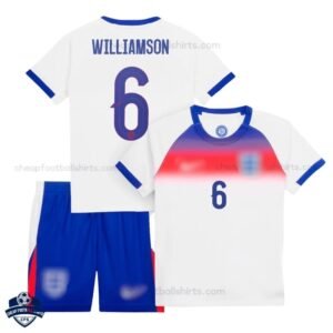 England Home Kids Football Kit 25/26 WILLIAMSON 6 - Overview-blur