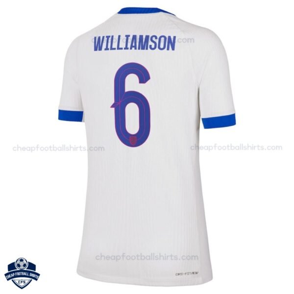 England Home Women Cheap Football Shirt 25/26 WILLIAMSON 6 - Back View