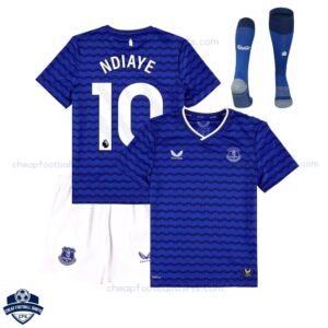 Everton Home Kids Football Kit 25/26 NDIAYE 10 - Overview with socks
