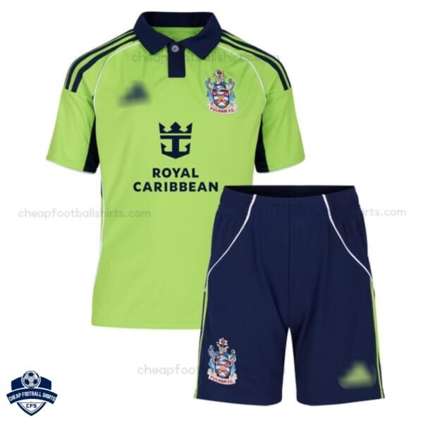 Fulham Away Kids Football Kit 25/26 - Front View