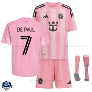 Inter Miami DE PAUL 7 Home Kids Cheap Football Kit 2025/26_Overview