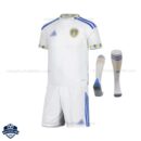 Leeds United Home Kids Cheap Football Kit 2025/26 - Front View with socks
