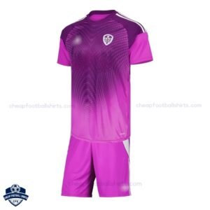 Leeds United Pink Goalkeeper Kids Football Kit 25/26 - Front View