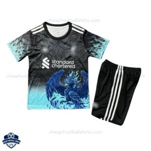 Liverpool Blue Special Edition Kids Cheap Football Kit 2025/26 - Front View