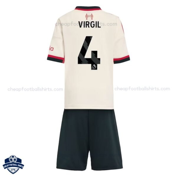 Liverpool Away Kids Football Kit 25/26 VIRGIL 4 - Back View