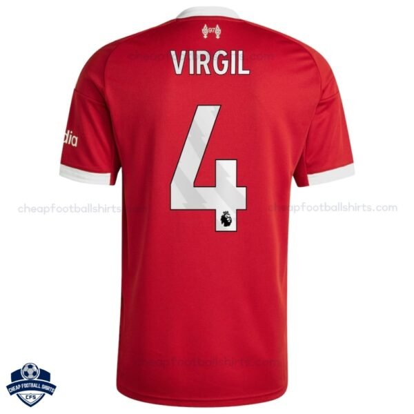 Liverpool Home Men Football Shirt 25/26 VIRGIL 4 - Back View