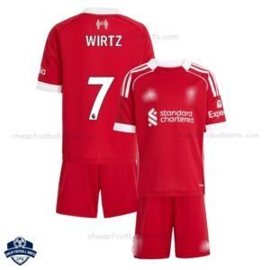 Liverpool WIRTZ 7 Home Kids Cheap Football Kit 2025/26_Overview