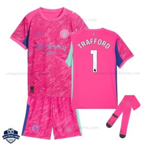 Manchester City TRAFFORD 1 Pink Goalkeeper Kids Cheap Football Kit 2025/26_Overview
