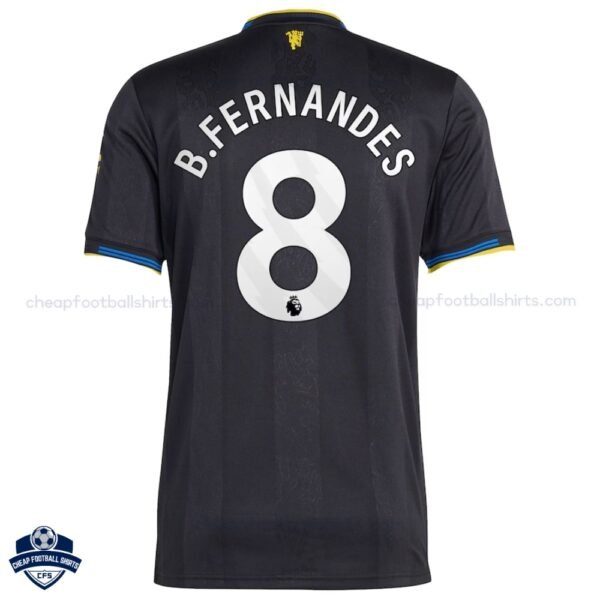 Manchester United B.FERNANDES 8 Third Cheap Football Shirts 2025/26_Back View