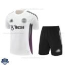 Manchester United White Training Kids Football Kit 25/26 - Front View