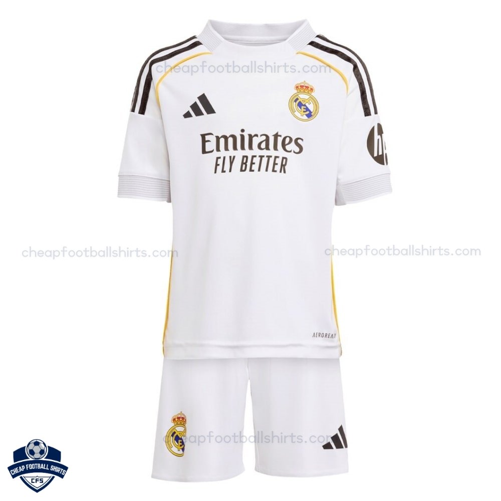 Real Madrid MBAPPÉ 10 Home Kids Cheap Football Kit 2025/26_Front View