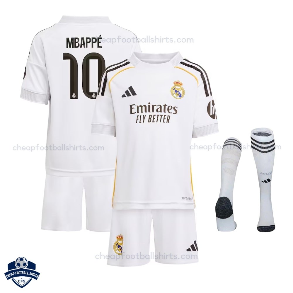 Real Madrid MBAPPÉ 10 Home Kids Cheap Football Kit 2025/26_Overview