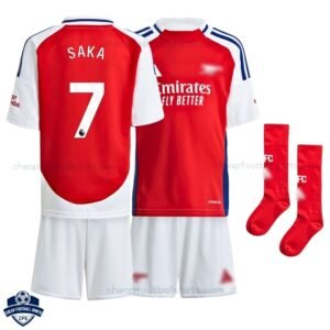 Arsenal Home Kids Football Kit 24/25 SAKA 7 - Front View