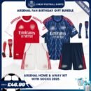 Arsenal FC Christmas Gift Packs - Home & Third Cheap Football Kits 2025/26 - Arsenal Home & Away Kit Bundle 25/26
