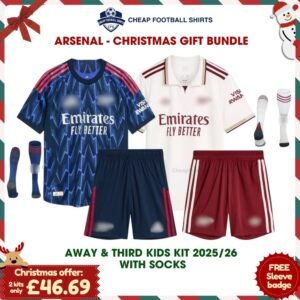 Arsenal Away & Third Bundle Kids with socks 2025/26