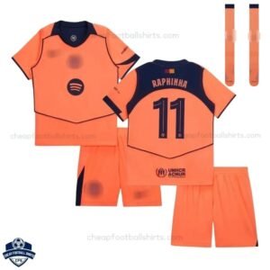 Barcelona Third Kids Football Kit 25/26 RAPHINHA 11