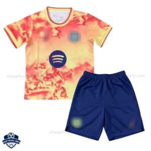 Barcelona Orange Special Edition Kids Football Kit 25/26 - Front View