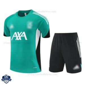 Liverpool Green Training Kids Football Kit 25/26 - Front View