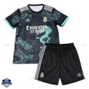 Real Madrid Dark Green Special Edition Kids Football Kit 25/26 - Front View