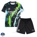 Real Madrid Light Green Special Edition Kids Football Kit 25/26 - Front View