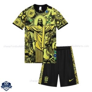 Brazil Yellow Special Edition Kids Football Kit 2024 - front view