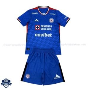 Cruz Azul Home Kids Football Kit 25/26 - front view