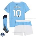 Manchester City Home Kids Football Kit 25/26 CHERKI 10 - back view with socks