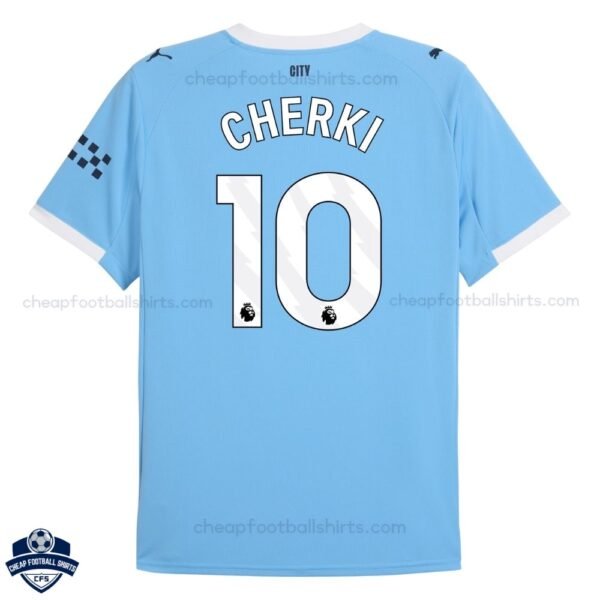 Manchester City Home Men Football Shirt 25/26 CHERKI 10 - BACK VIEW