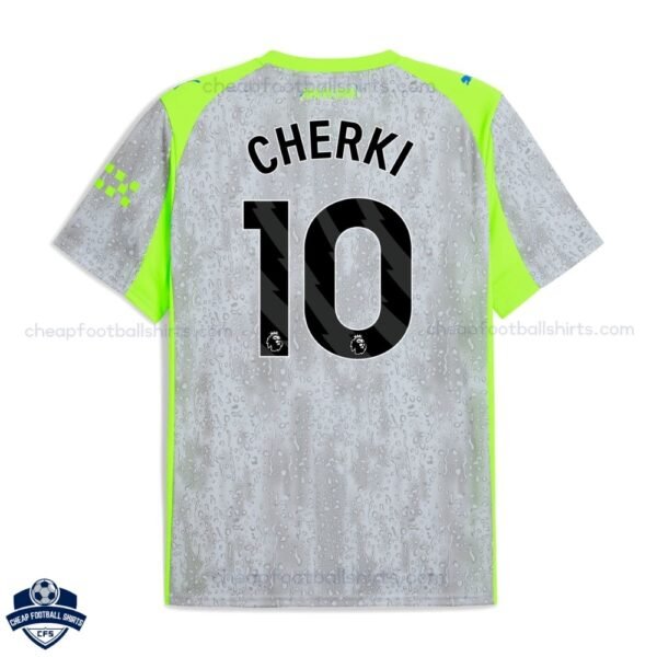 Manchester City Third Men Football Shirt 25/26 CHERKI 10 - back view