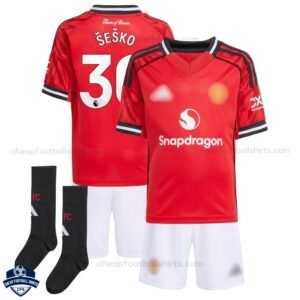 Manchester United Home Kids Football Kit 25/26 ŠEŠKO 30