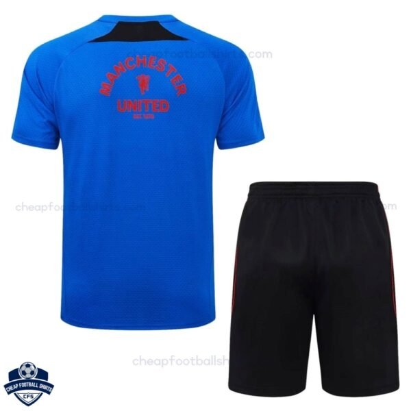 Manchester United Blue Training Kids Football Kit 25/26 - back view