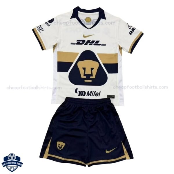 Pumas UNAM Home Kids Football Kit 25/26 - front view
