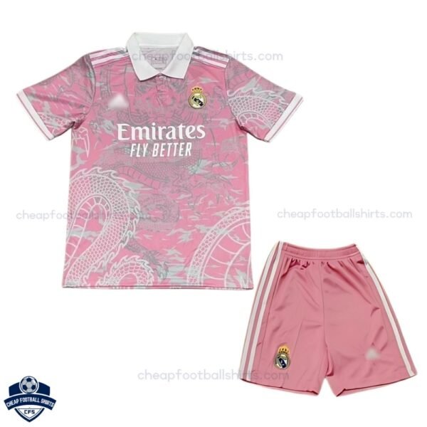 Real Madrid Pink Dragon Edition Kids Football Kit 25/26