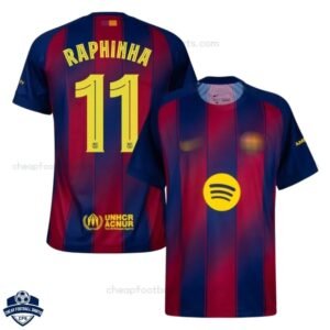 Barcelona Home Men Football Shirt 25/26 RAPHINHA 11