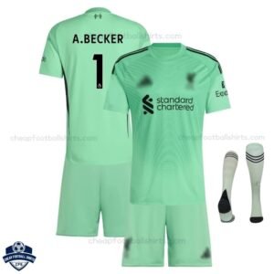 Liverpool A.BECKER 1 Goalkeeper Kids Football Kit 25/26