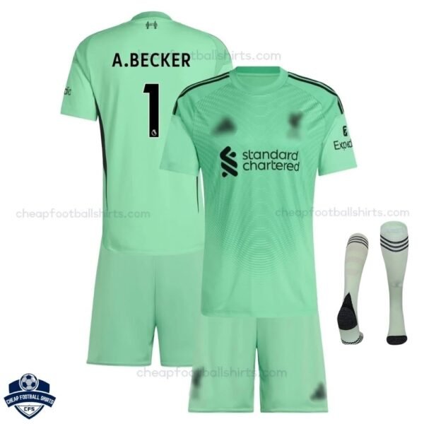 Liverpool A.BECKER 1 Goalkeeper Kids Football Kit 25/26
