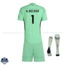 Liverpool A.BECKER 1 Goalkeeper Kids Football Kit 25/26 - Back view