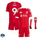 Liverpool Home Kids Football Kit 25/26 ISAK 9 with socks
