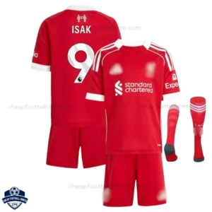 Liverpool Home Kids Football Kit 25/26 ISAK 9 with socks