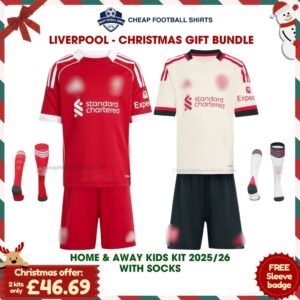 Liverpool Home & Away Christmas Gift Bundle Kit 25/26 With Socks - Overview