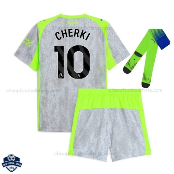Manchester City CHERKI 10 Third Kids Cheap Football Kit 2025/26 - Image 2