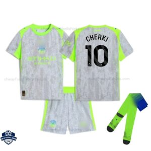 Manchester City Third Kids Football Kit 25/26 CHERKI 10 - overview