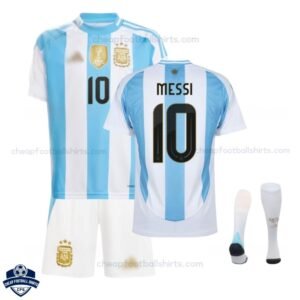 Argentina MESSI 10 Home For Men And Kids Football Kit 24/25