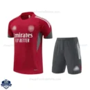 Arsenal Red Grey Training Kids Football Kit 25/26 - Front View