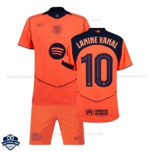 Barcelona Third Kids Football Kit 25/26 LAMINE YAMAL 10 no socks